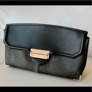 Alexander Wang Distressed Black Leather Clutch